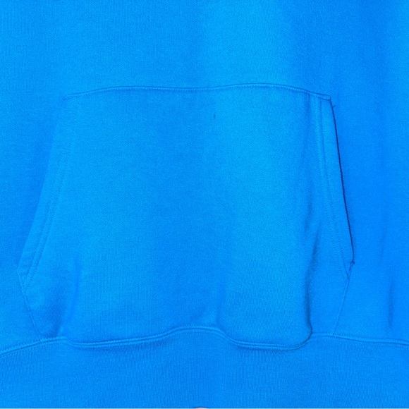 The North Face Distorted HD Logo Hoodie Mens Lg Aqua Blue Pullover Sweatshirt - Picture 4 of 8